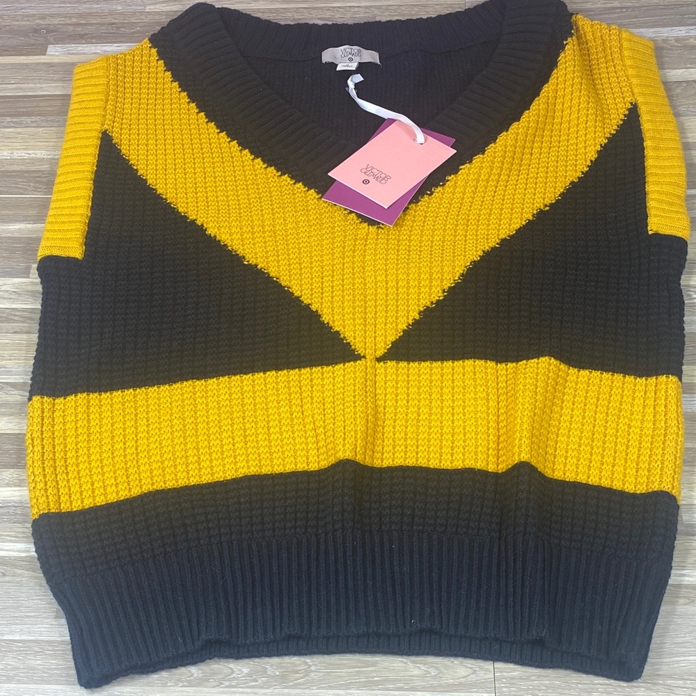 Victor Glemaud Black and Yellow Knit Vest